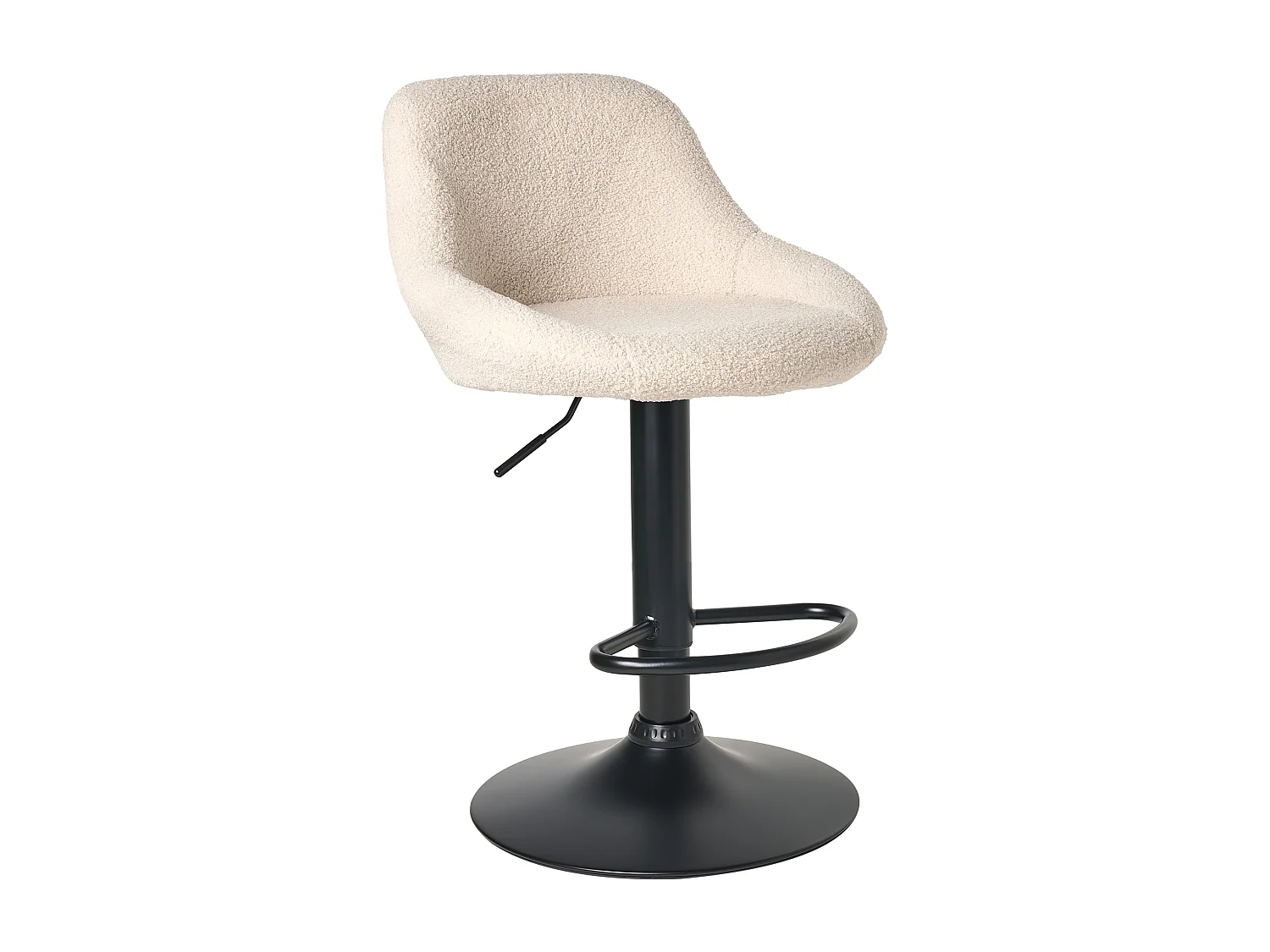 Lot de 2 tabourets de bar MEDULIN Bouclé Beige clair