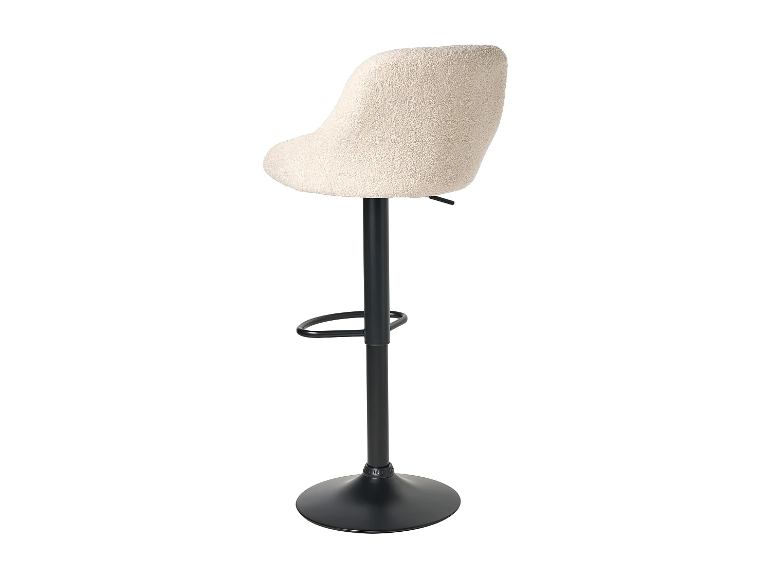 Lot de 2 tabourets de bar MEDULIN Bouclé Beige clair