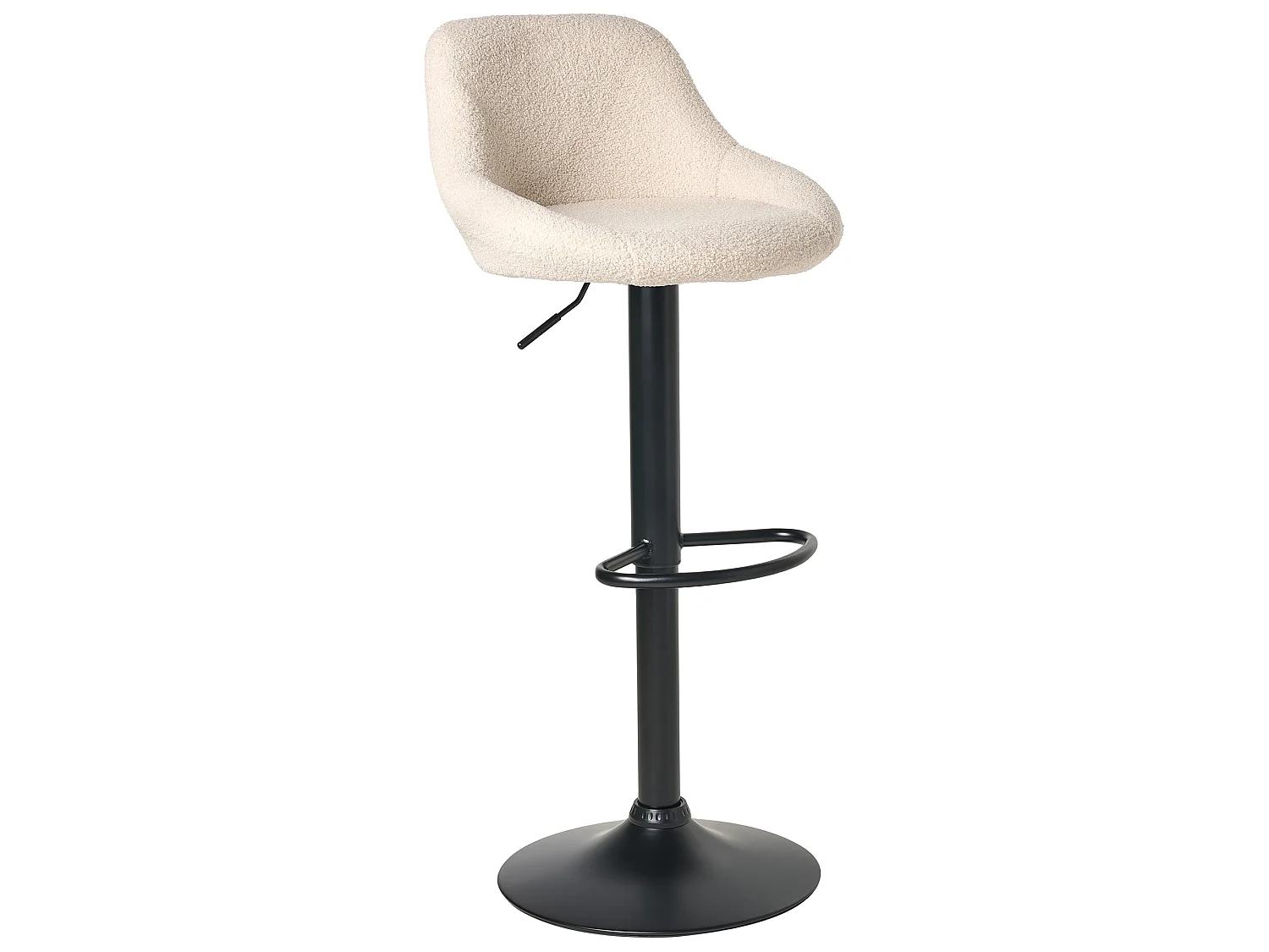 Lot de 2 tabourets de bar MEDULIN Bouclé Beige clair