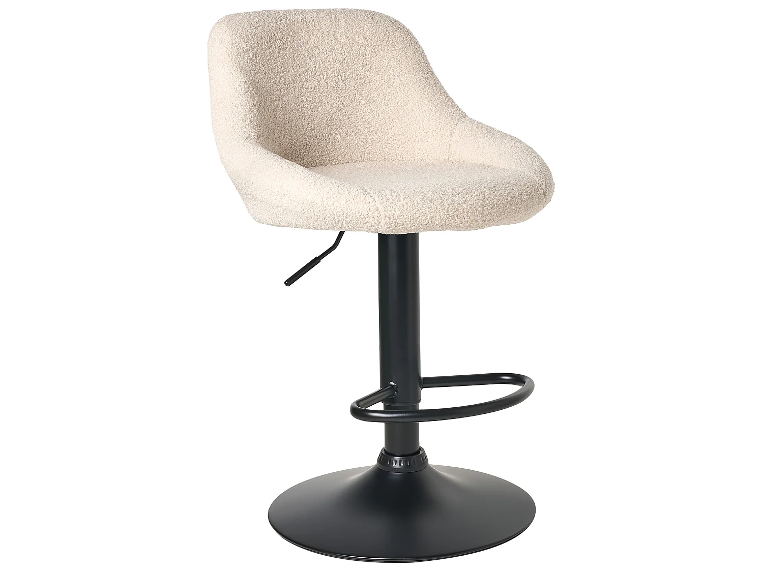Lot de 2 tabourets de bar MEDULIN Bouclé Beige clair