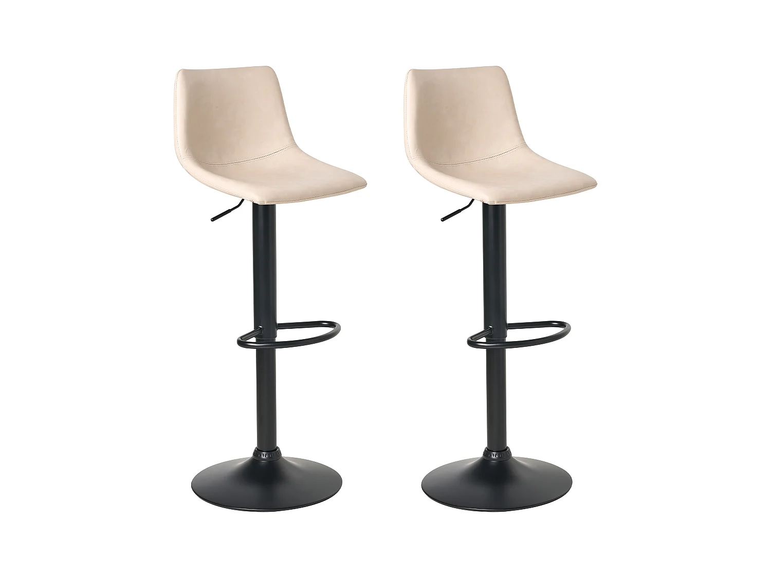 Lot de 2 tabourets de bar LEBRIJA Cuir PU Beige clair