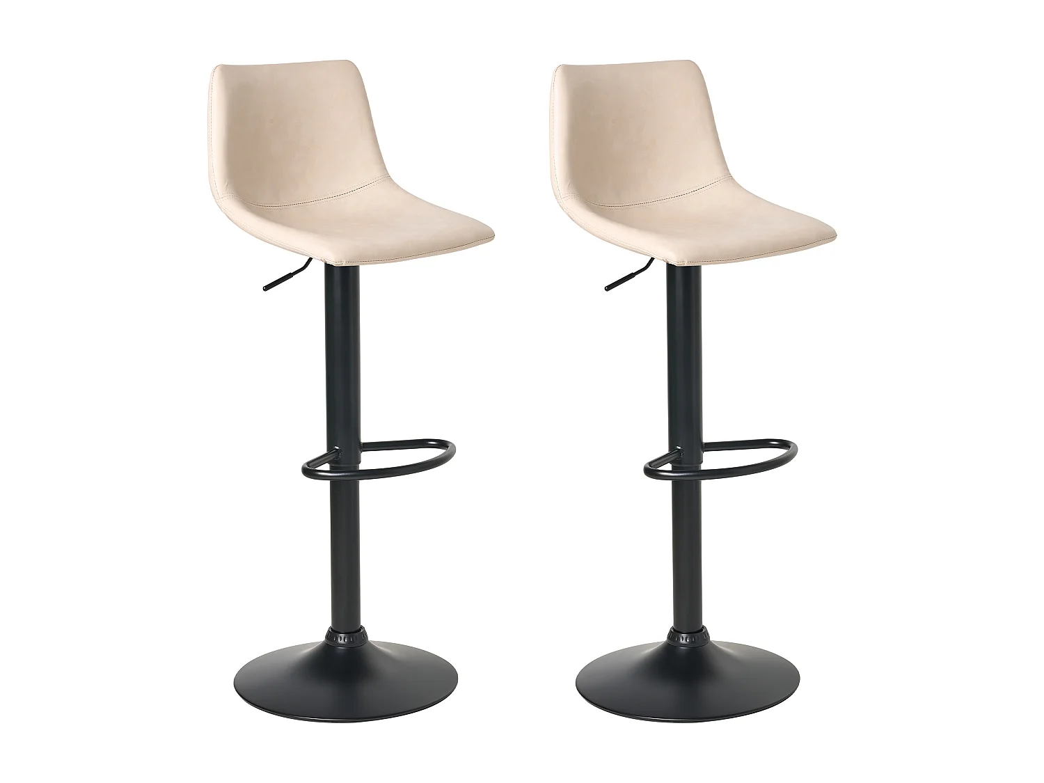 Lot de 2 tabourets de bar LEBRIJA Cuir PU Beige clair
