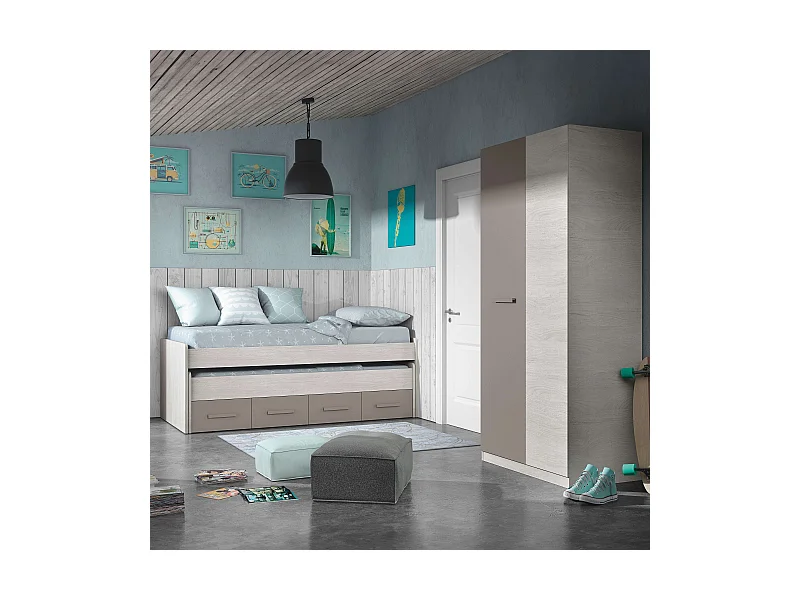 Pack Muebles Dormitorio Juvenil Unisex Cama Nido Armario Somieres
