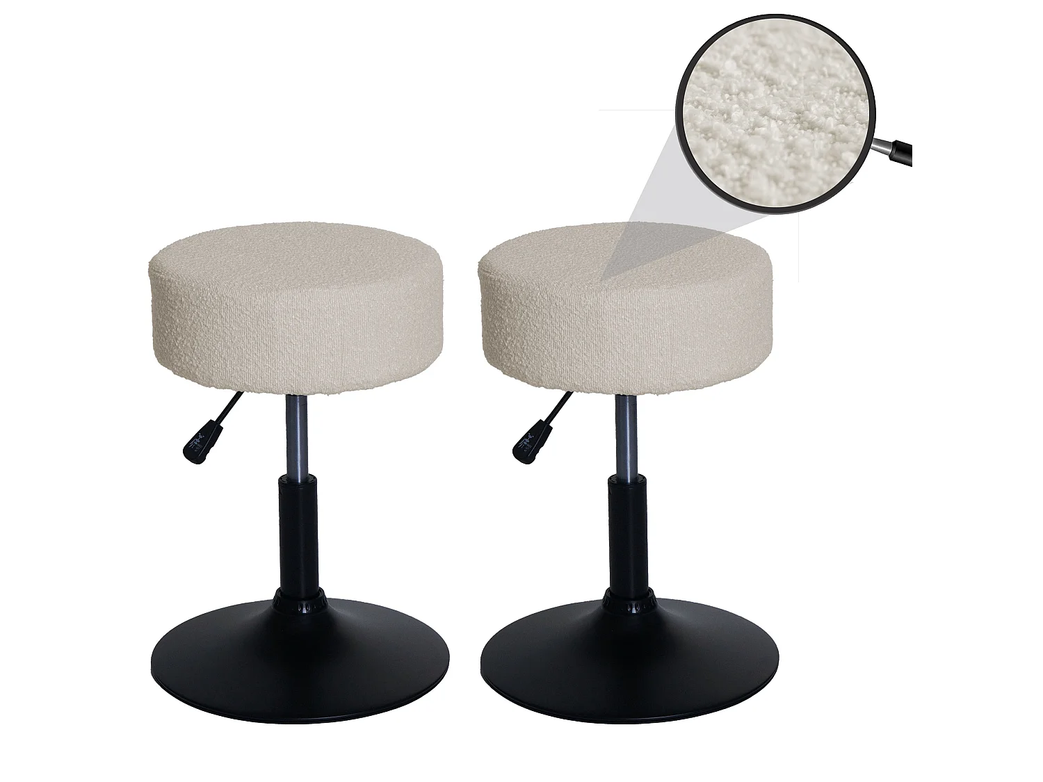 Hocker MCW-C22 (2er-Set), Creme-weiß
