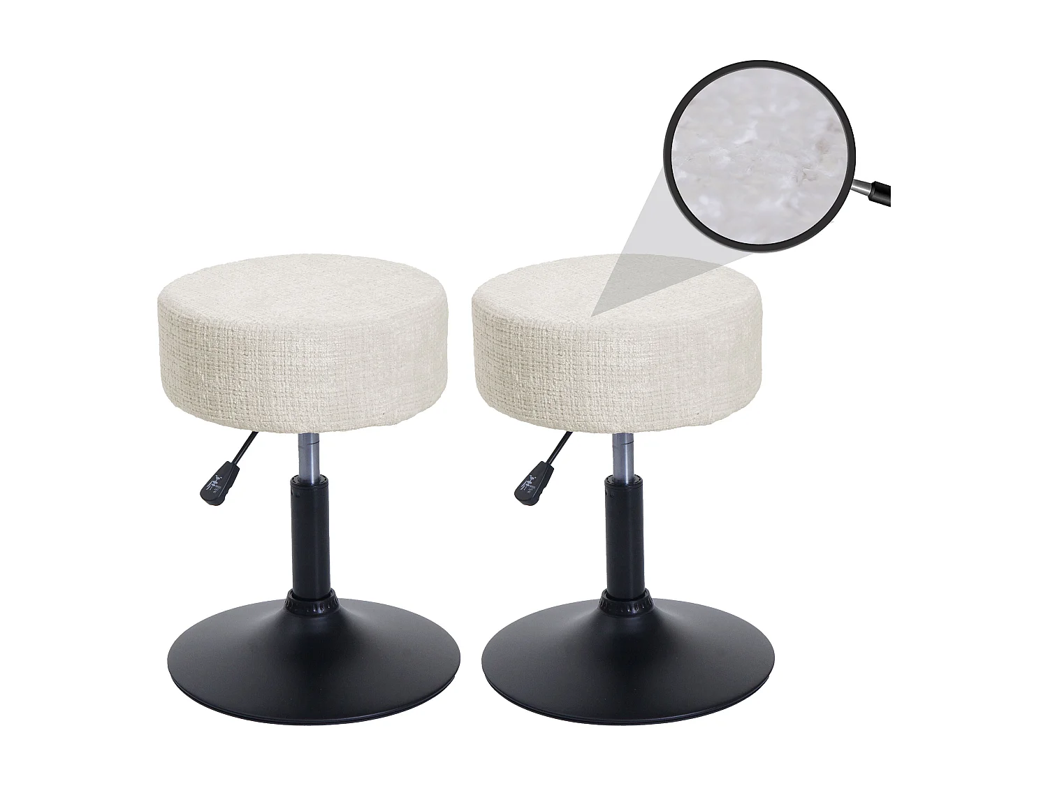 Hocker MCW-C22 (2er-Set), Creme-weiß