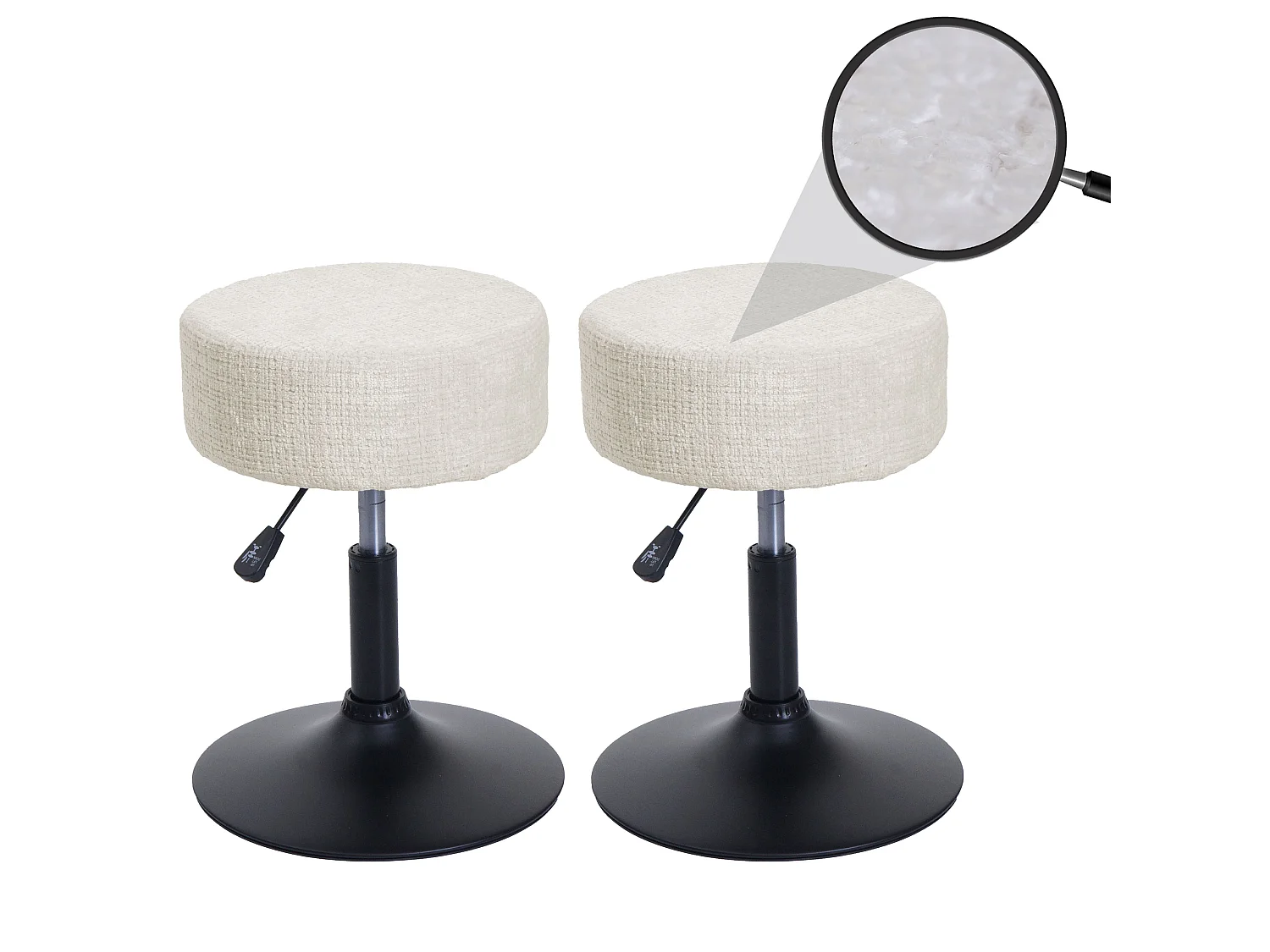 Hocker MCW-C22 (2er-Set), Creme-weiß
