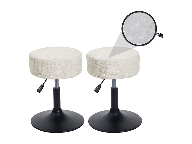 Hocker MCW-C22 (2er-Set), Creme-weiß
