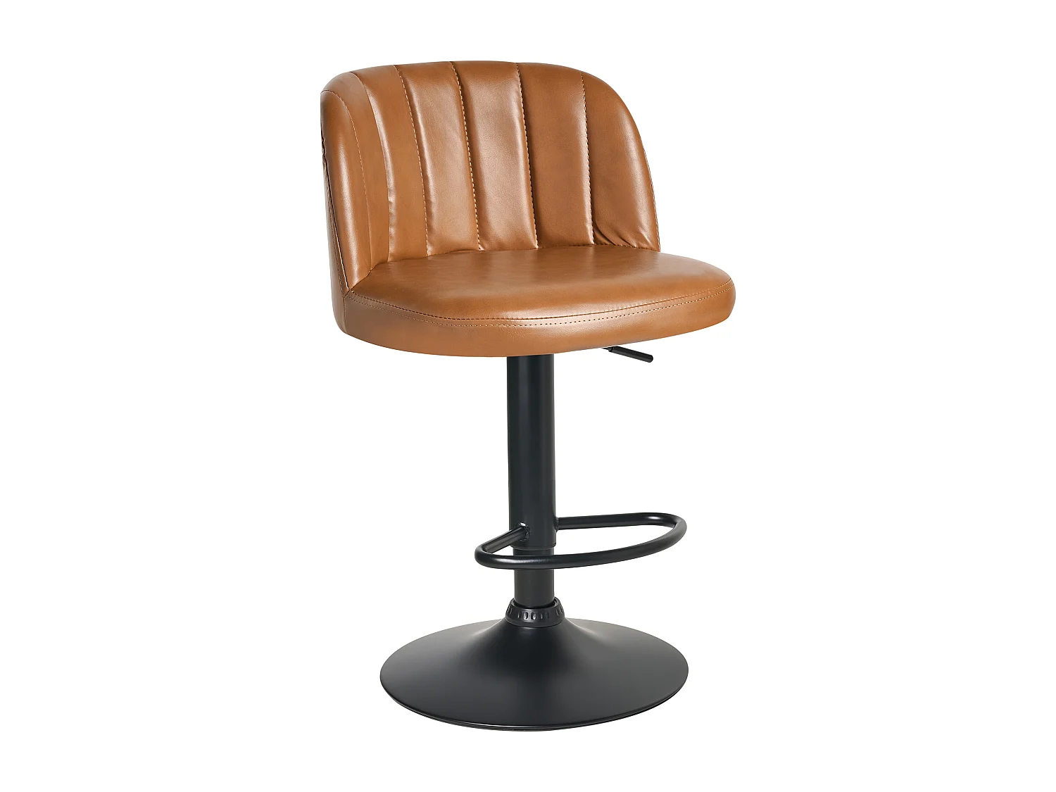 Lot de 2 tabourets de bar VLORE Cuir PU Marron