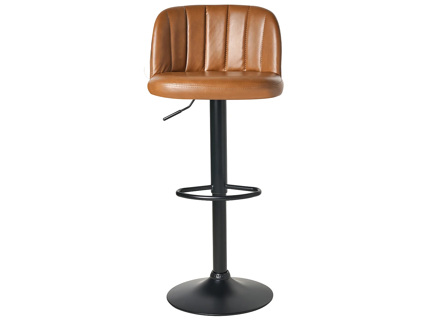 Set of 2 Bar Stools VLORE Faux Leather Swivel Brown