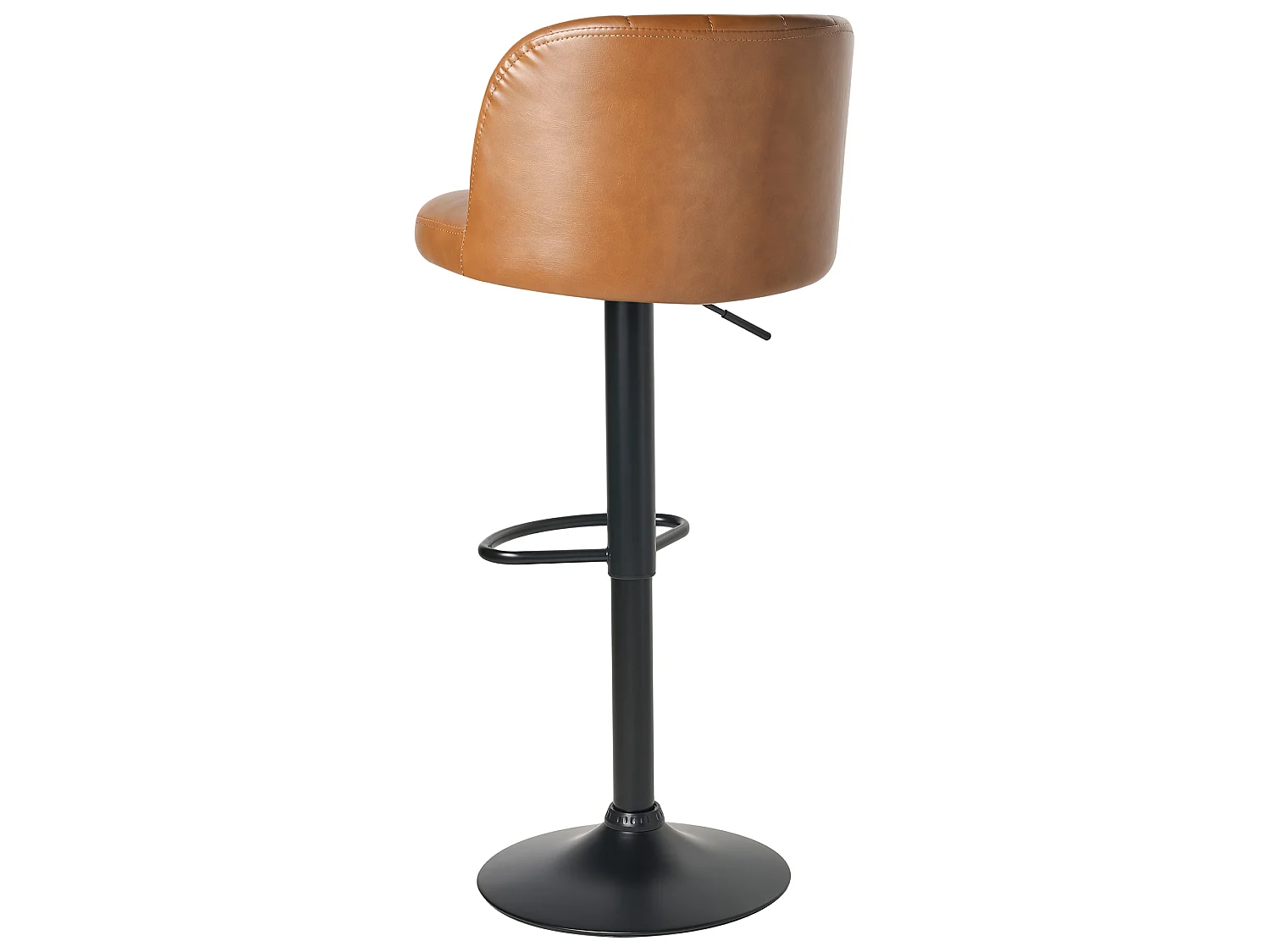 Set of 2 Bar Stools VLORE Faux Leather Swivel Brown