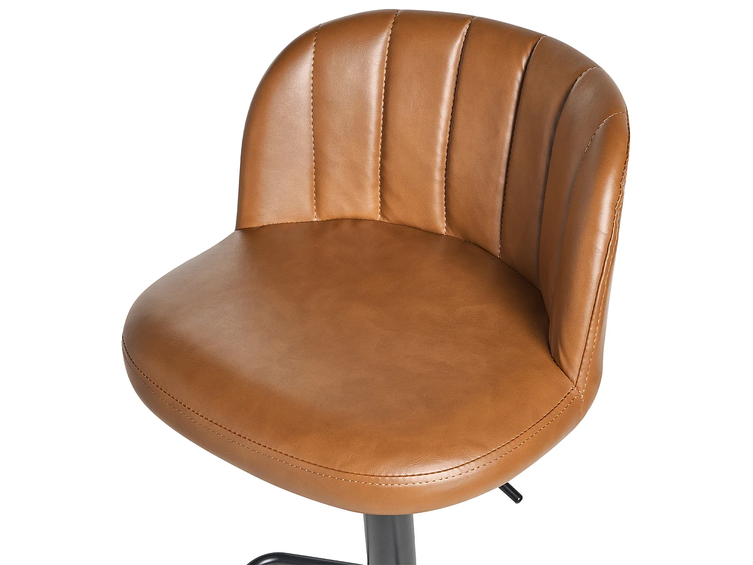 Set of 2 Bar Stools VLORE Faux Leather Swivel Brown
