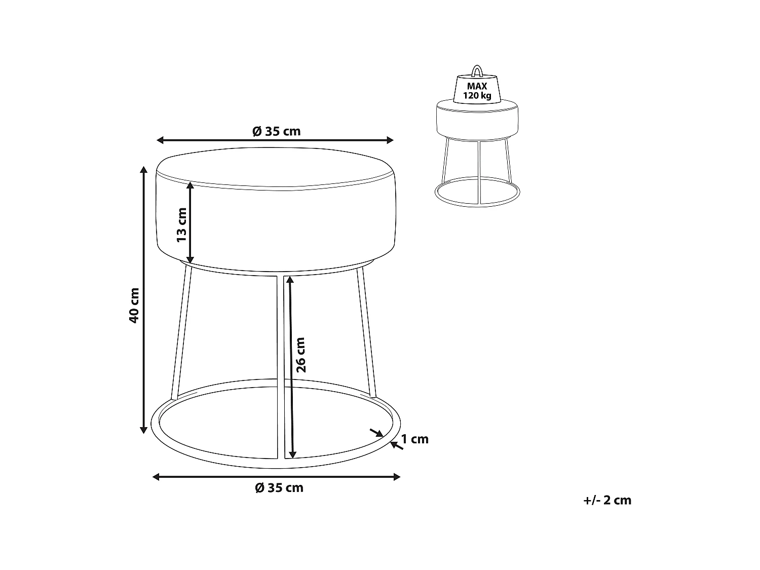Repose-pied DELCO Velours Vert citron