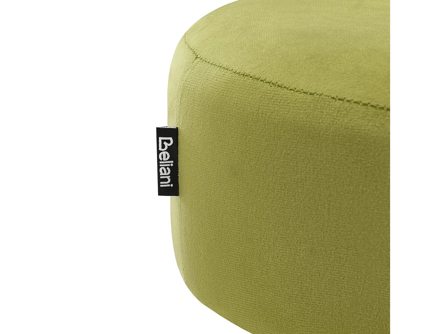Hocker Samt limettengrün rund 35 cm mit goldenem Metallgestell Sitzpouf Delco