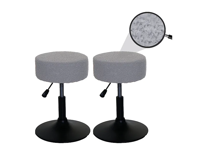 Tabouret MCW-C22 (lot de 2),  gris
