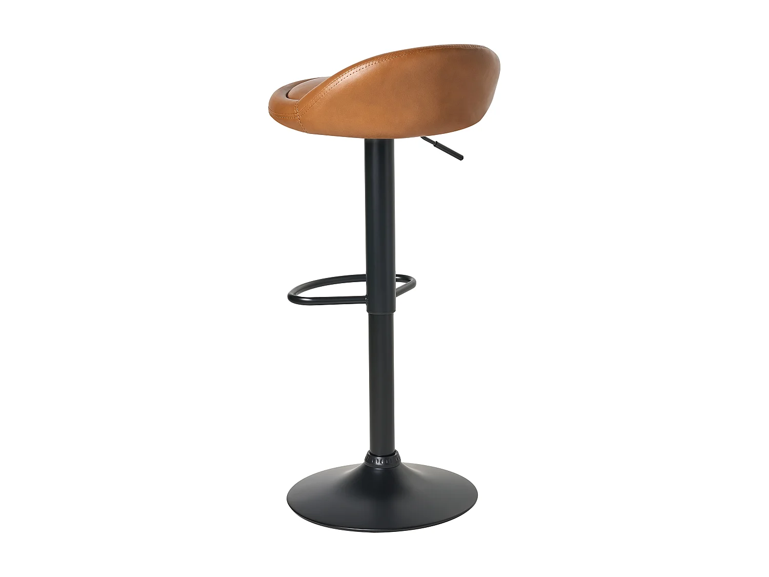 Lot de 2 tabourets de bar MEEDER Cuir PU Marron