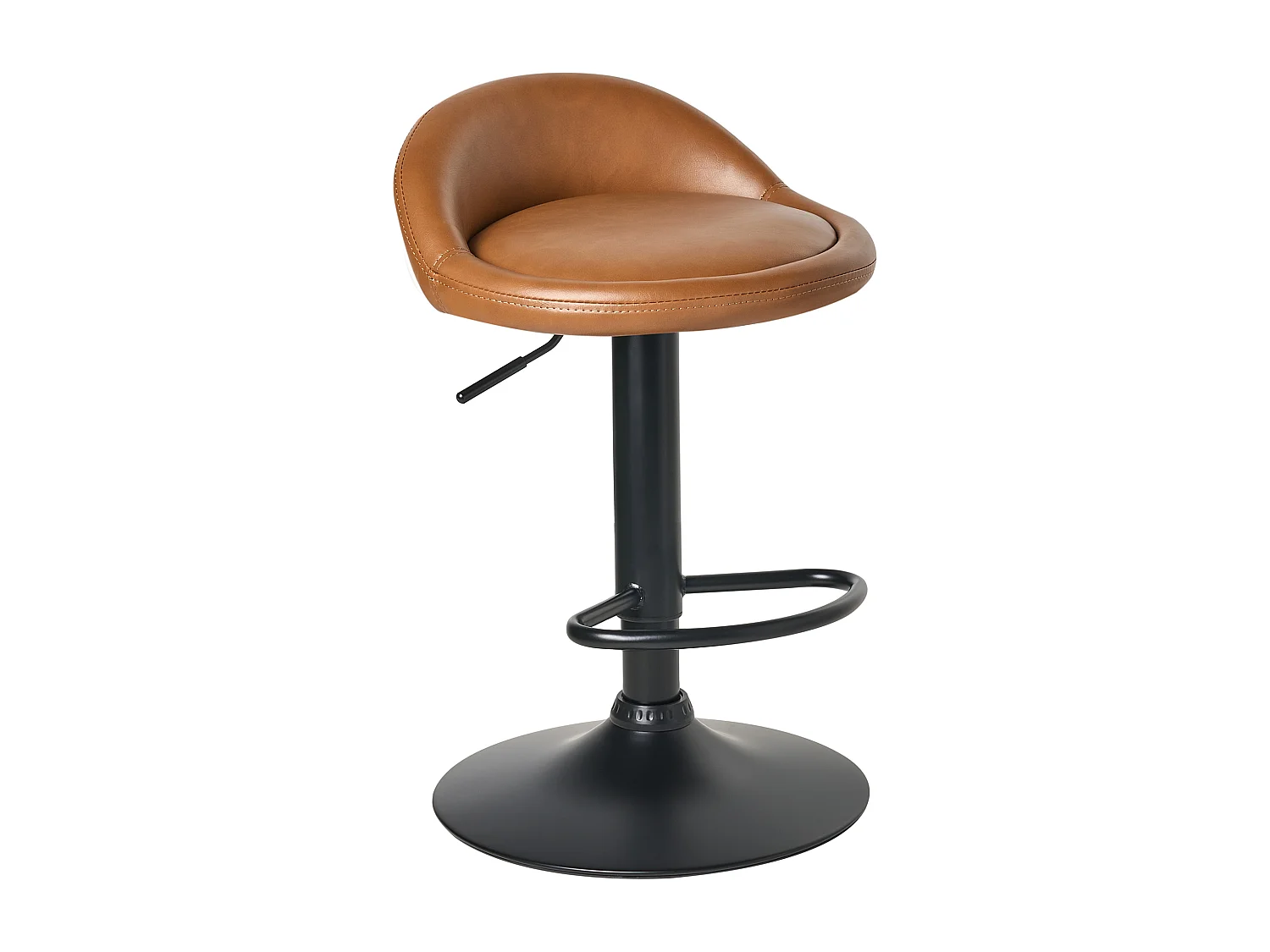 Lot de 2 tabourets de bar MEEDER Cuir PU Marron