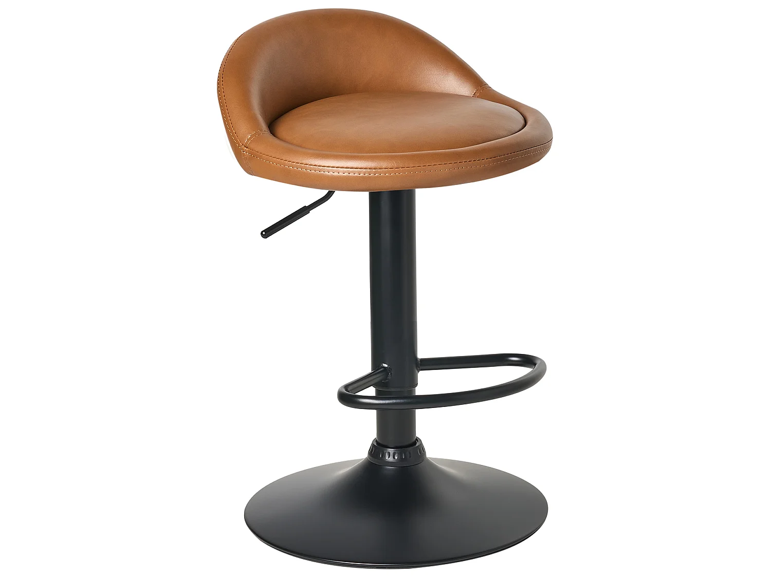Lot de 2 tabourets de bar MEEDER Cuir PU Marron