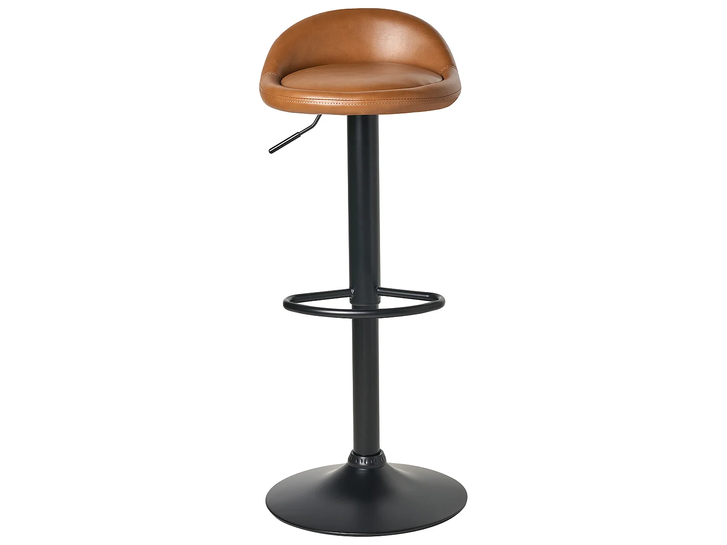 Lot de 2 tabourets de bar MEEDER Cuir PU Marron