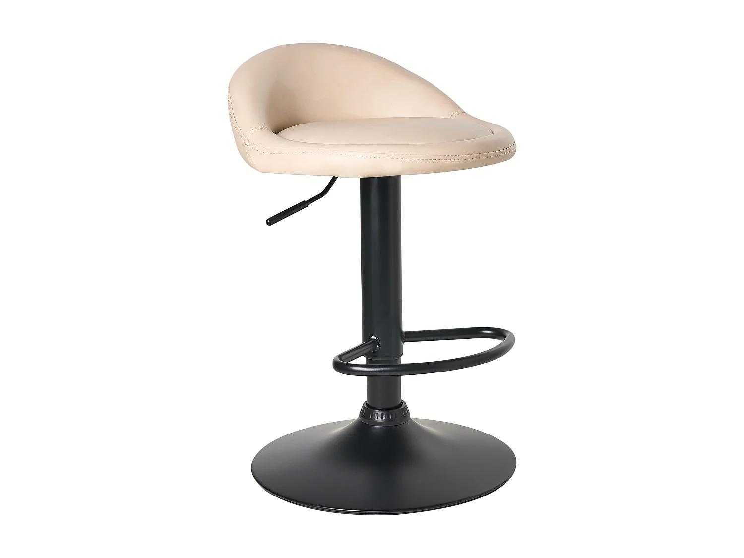 Lot de 2 tabourets de bar MEEDER Cuir PU Beige clair