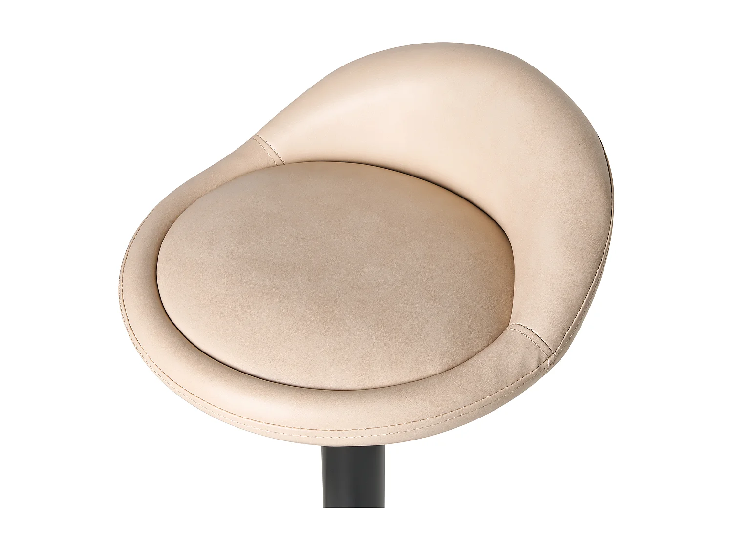 Lot de 2 tabourets de bar MEEDER Cuir PU Beige clair