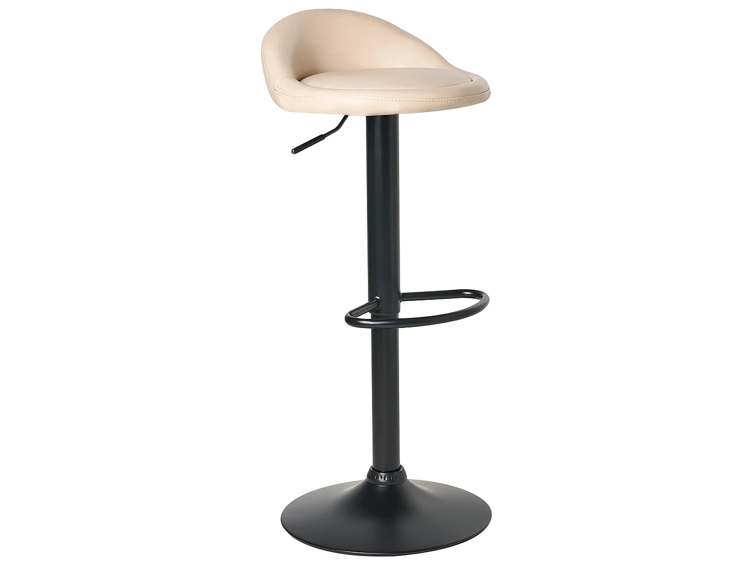Set of 2 Bar Stools MEEDER Faux Leather Swivel Light Beige