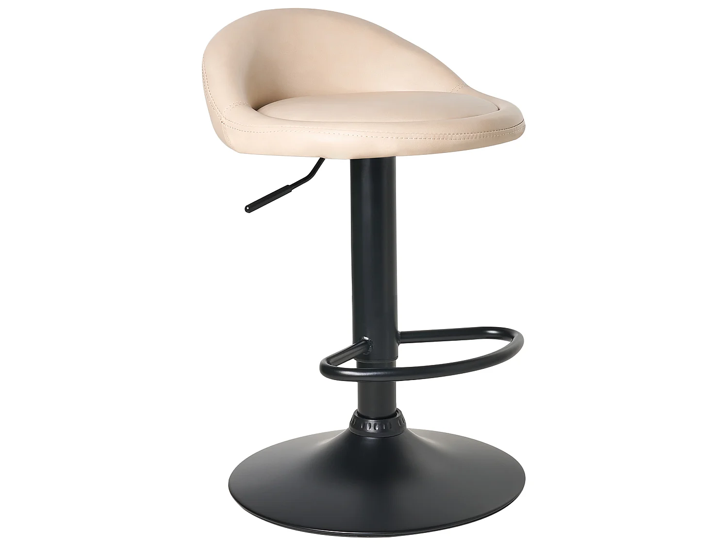 Set of 2 Bar Stools MEEDER Faux Leather Swivel Light Beige