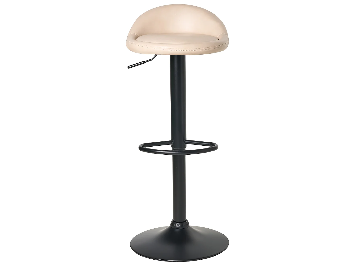 Set of 2 Bar Stools MEEDER Faux Leather Swivel Light Beige