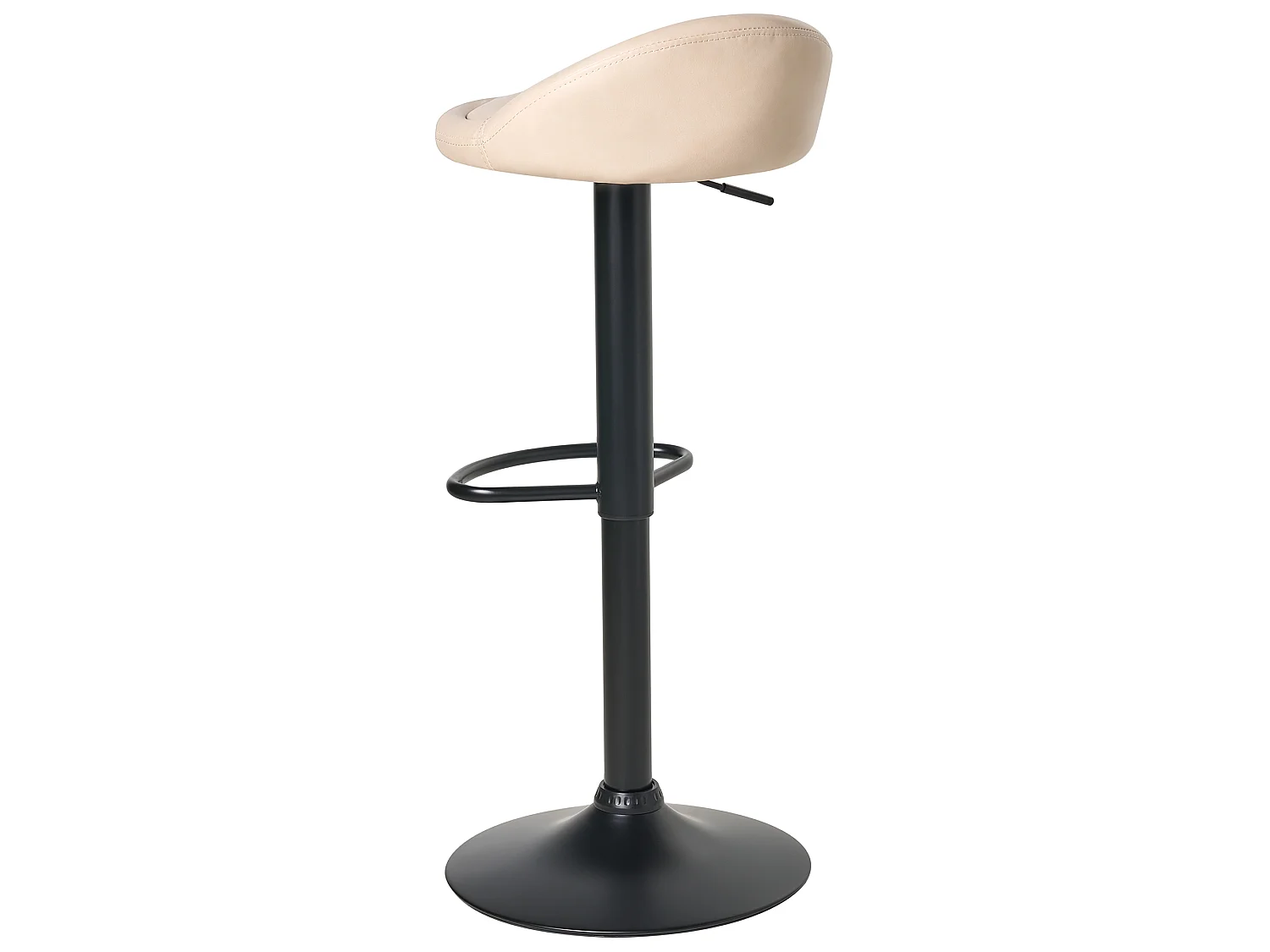 Set of 2 Bar Stools MEEDER Faux Leather Swivel Light Beige