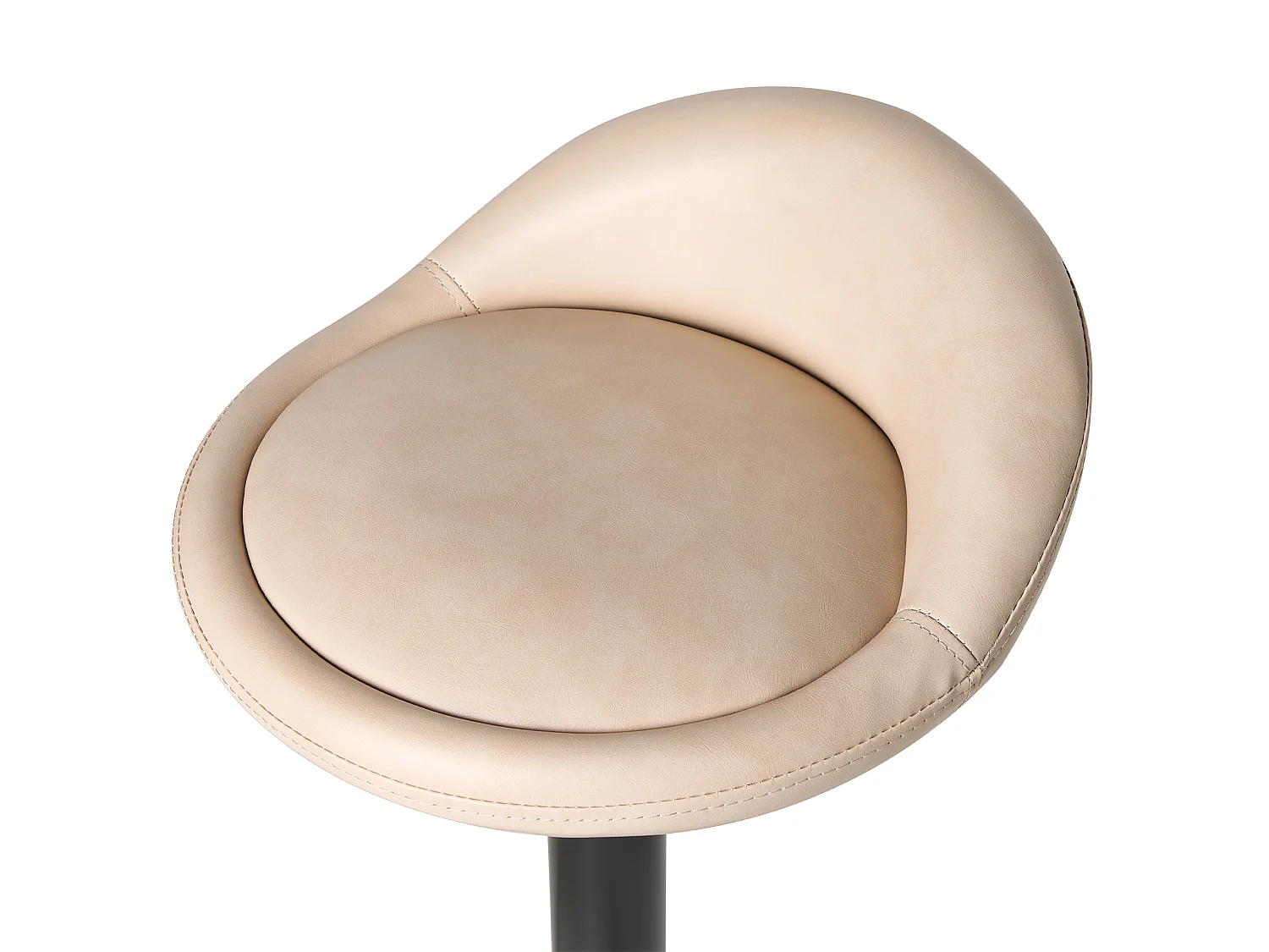 Set of 2 Bar Stools MEEDER Faux Leather Swivel Light Beige