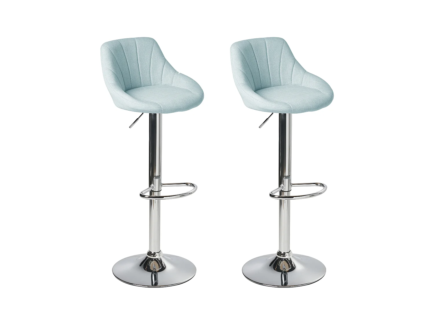 Lot de 2 tabourets de bar LUCCA Tissu Bleu clair