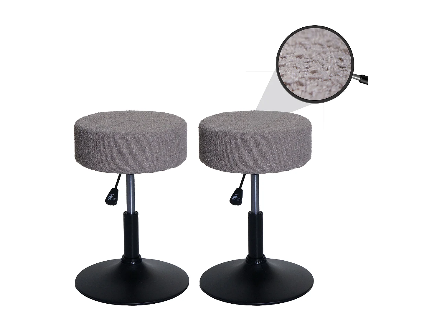 Tabouret MCW-C22 (lot de 2),  taupe