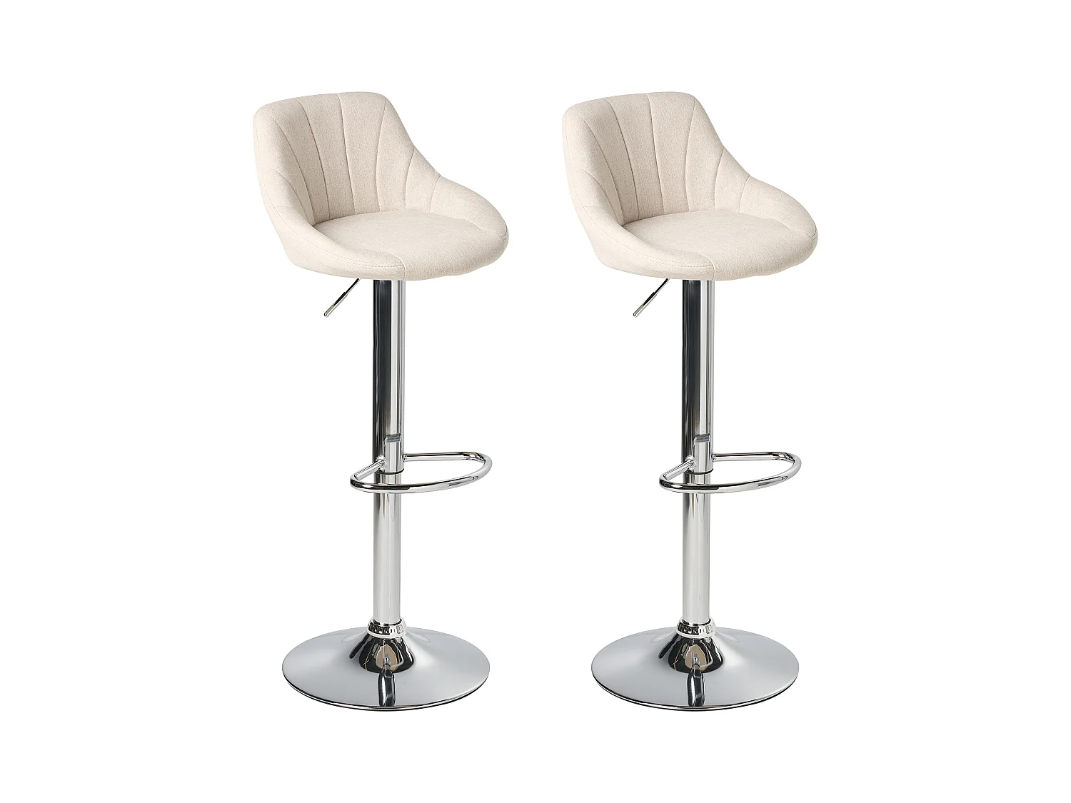 Lot de 2 tabourets de bar LUCCA Tissu Beige clair