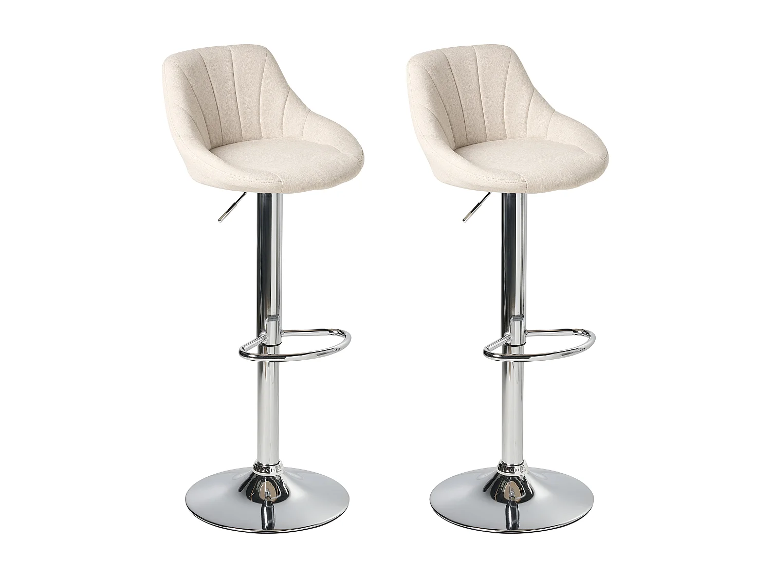 Lot de 2 tabourets de bar LUCCA Tissu Beige clair