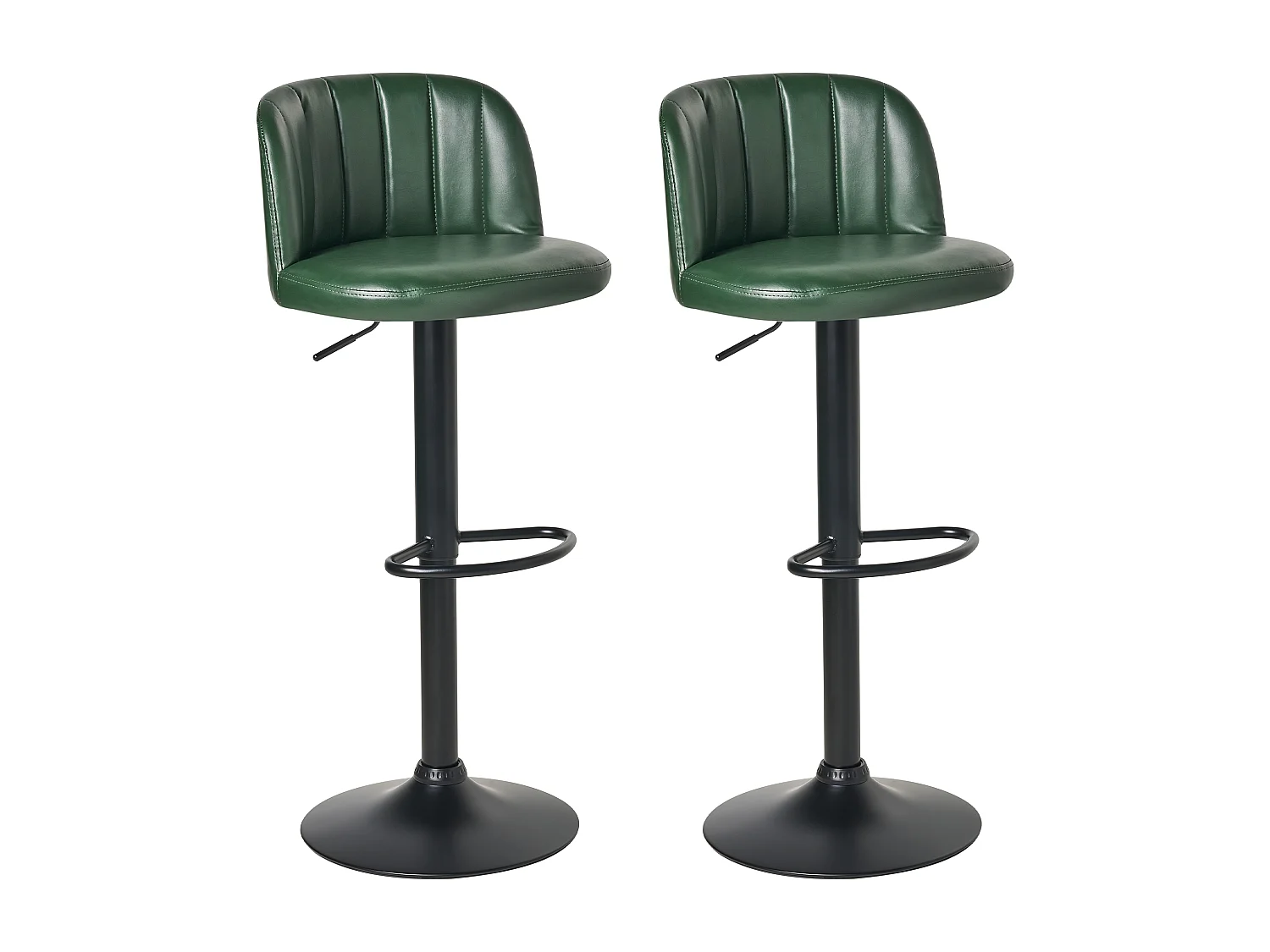 Lot de 2 tabourets de bar VLORE Cuir PU Vert foncé