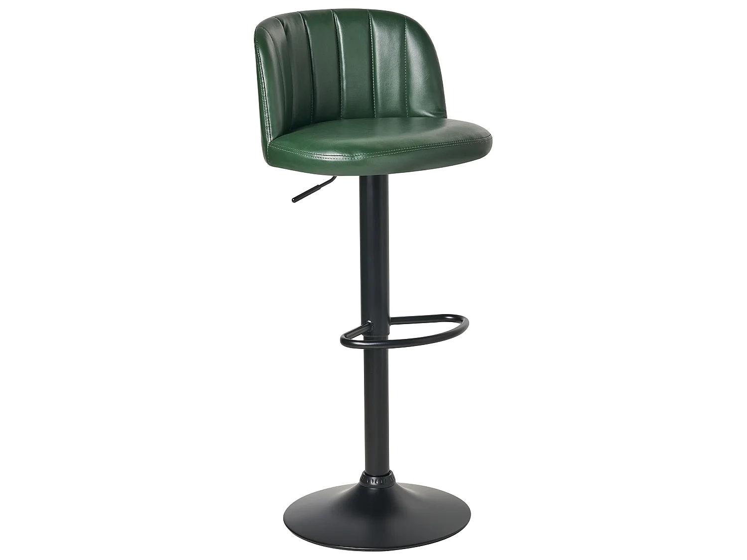 Set of 2 Bar Stools VLORE Faux Leather Swivel Dark Green
