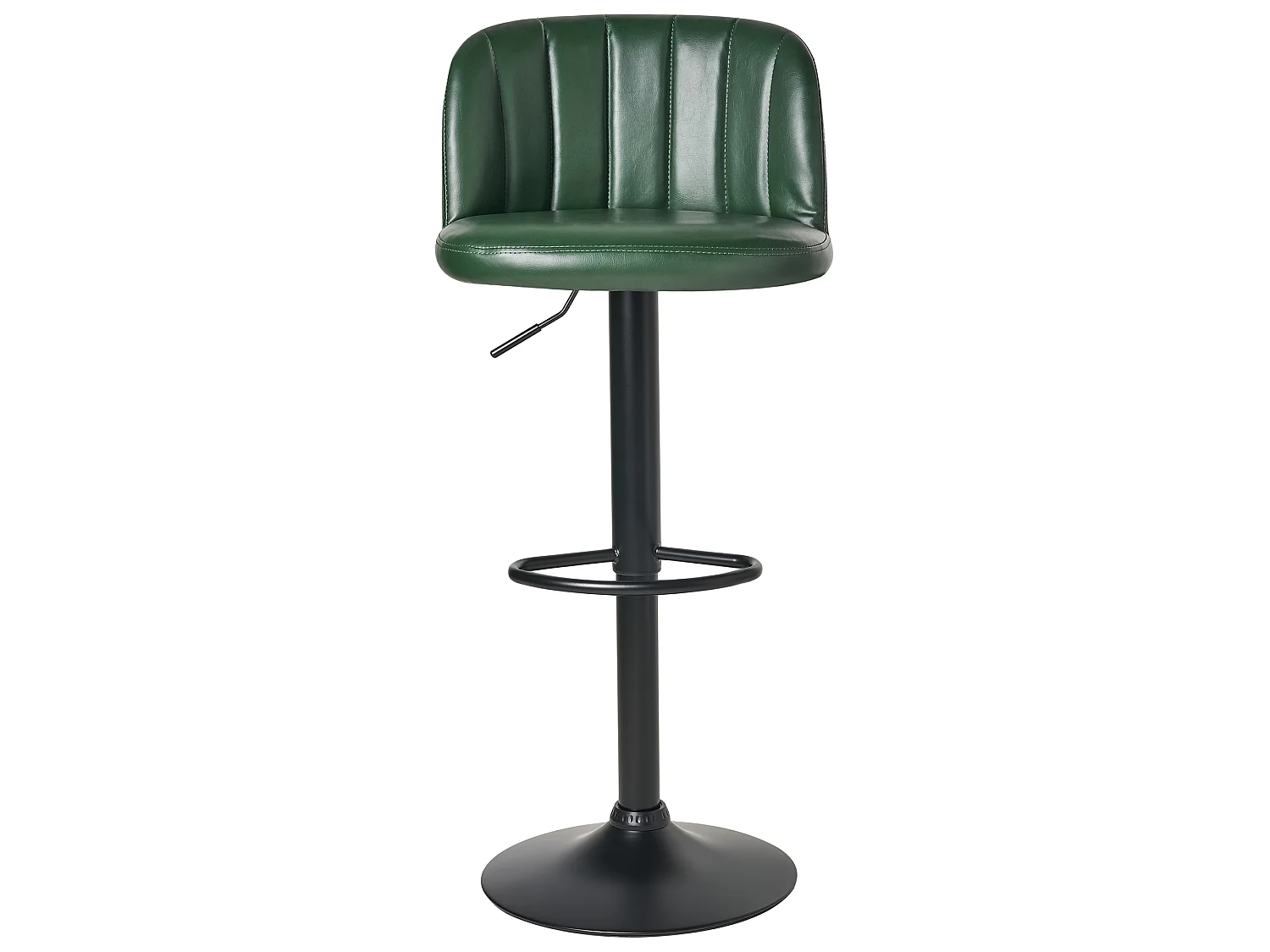 Set of 2 Bar Stools VLORE Faux Leather Swivel Dark Green