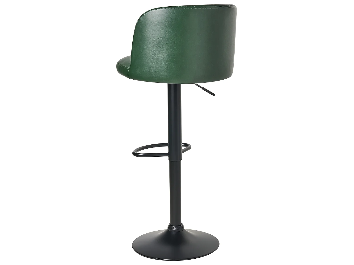 Set of 2 Bar Stools VLORE Faux Leather Swivel Dark Green