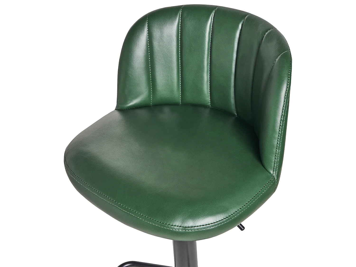 Set of 2 Bar Stools VLORE Faux Leather Swivel Dark Green