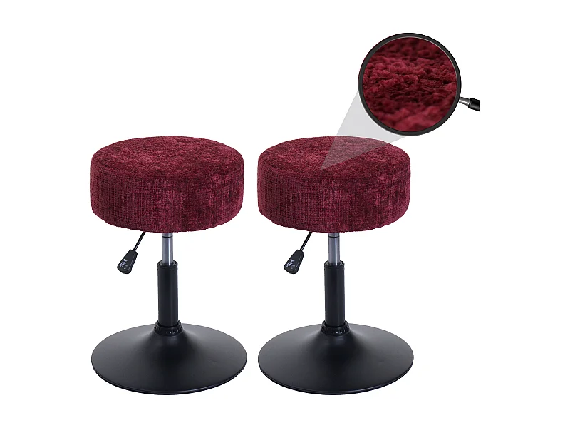 Tabouret MCW-C22 (lot de 2),  bordeaux