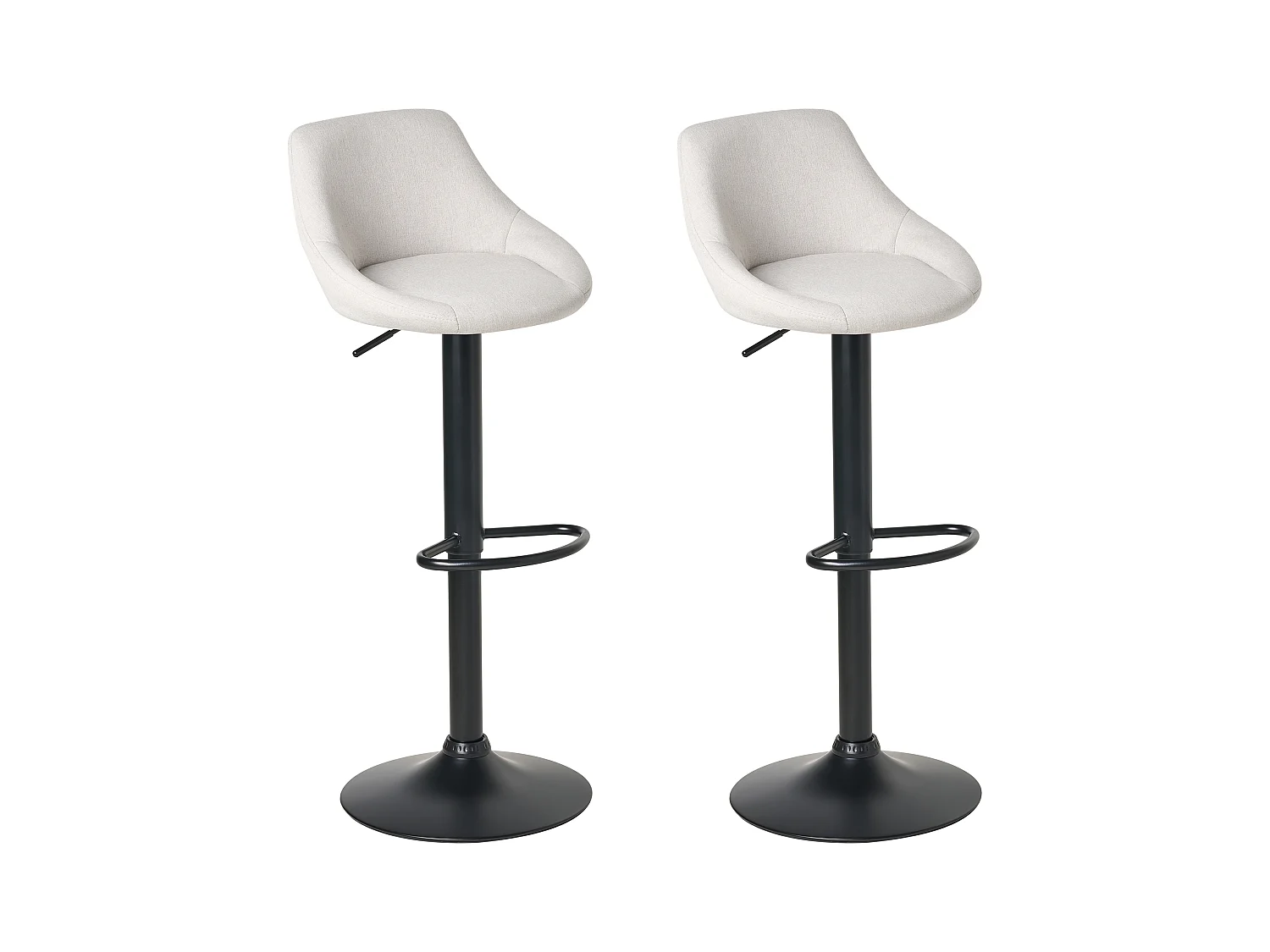 Lot de 2 tabourets de bar MEDULIN Tissu Gris clair