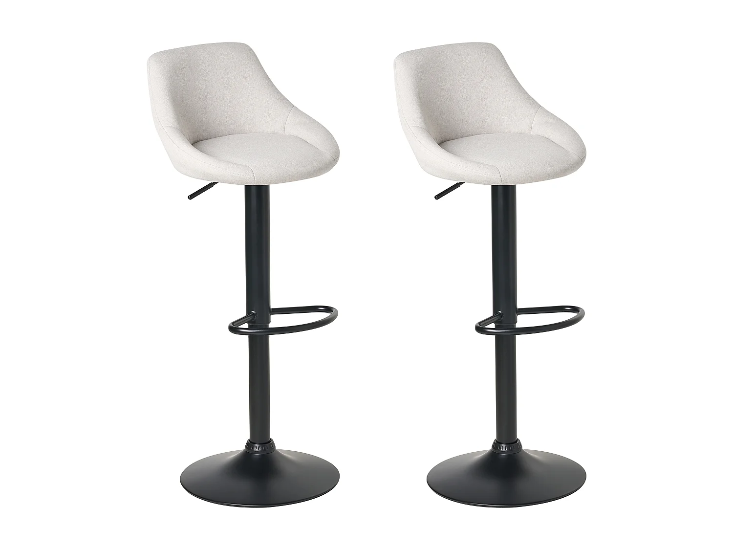 Lot de 2 tabourets de bar MEDULIN Tissu Gris clair