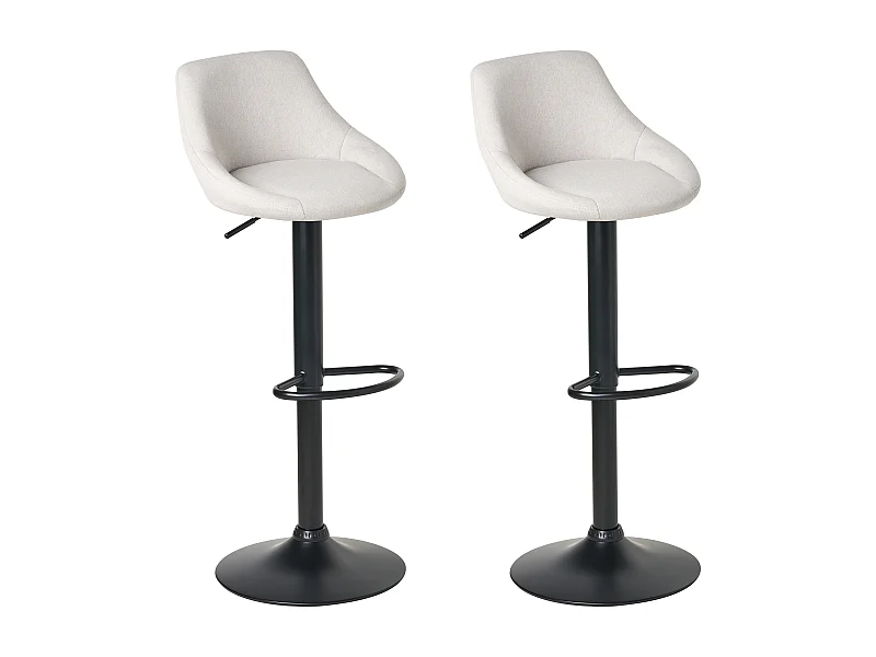 Lot de 2 tabourets de bar MEDULIN Tissu Gris clair