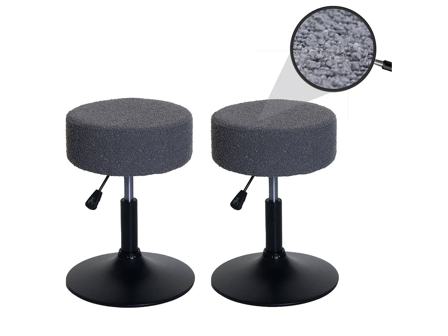 Hocker MCW-C22 (2er-Set), Dunkelgrau