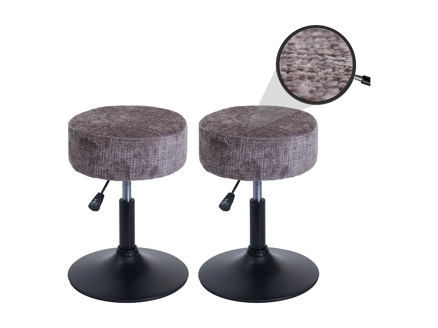 Tabouret MCW-C22 (lot de 2),  marron