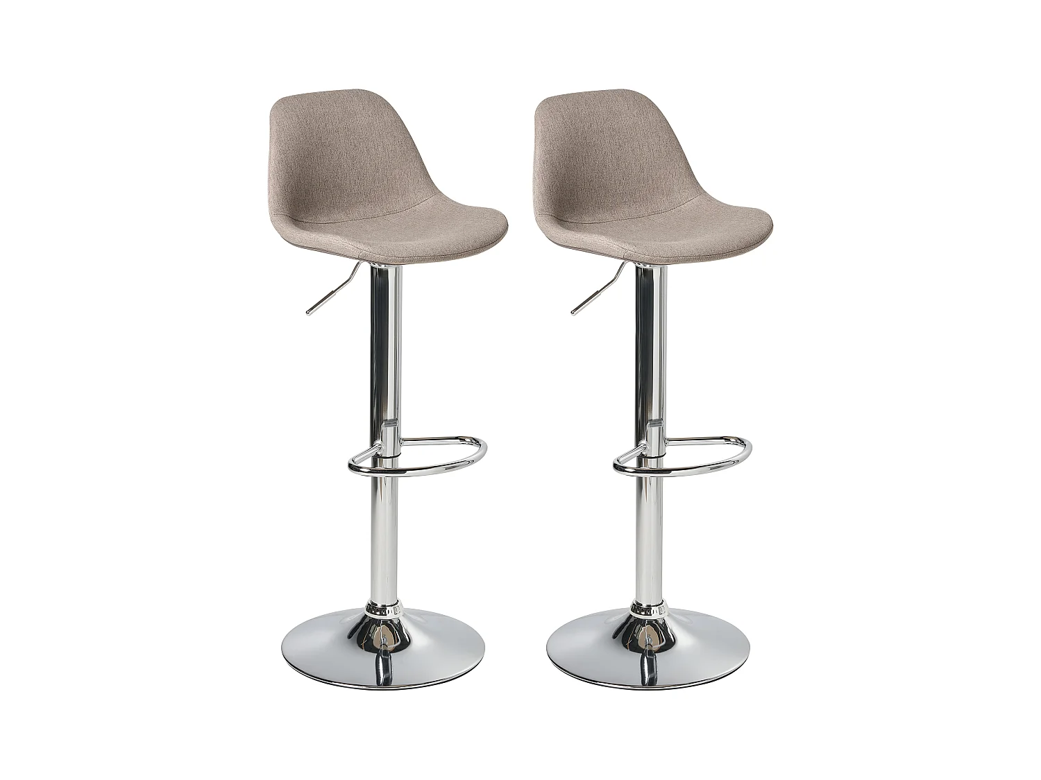 Lot de 2 tabourets de bar KAHLA Tissu Taupe