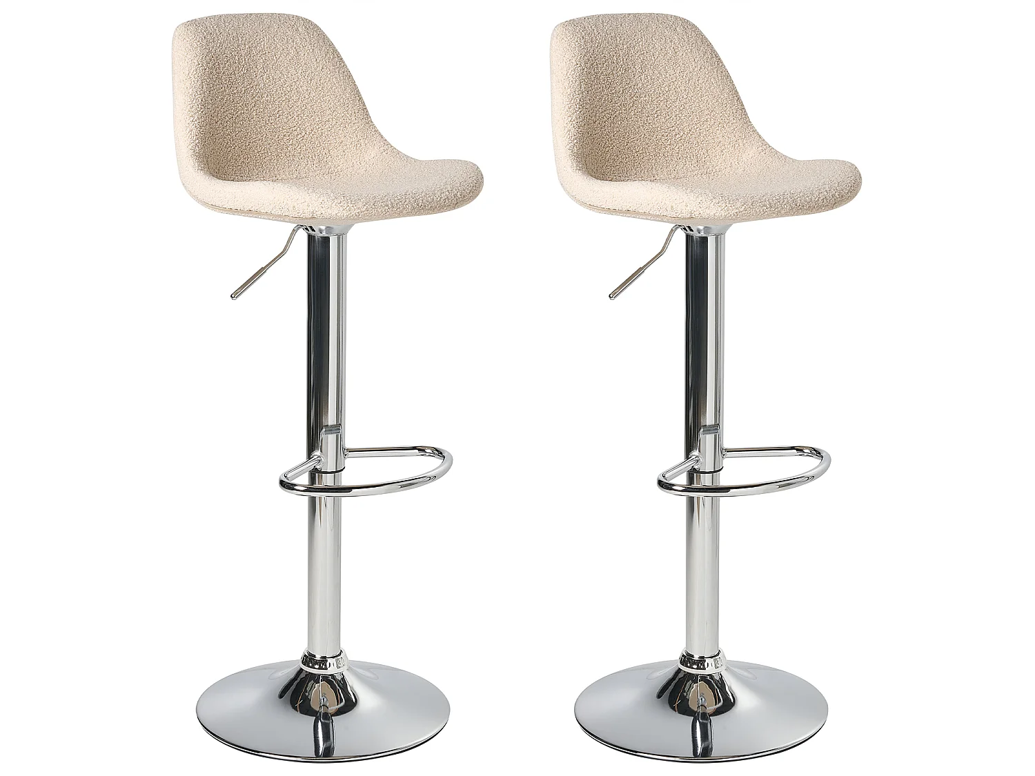 Lot de 2 tabourets de bar KAHLA Bouclé Beige clair
