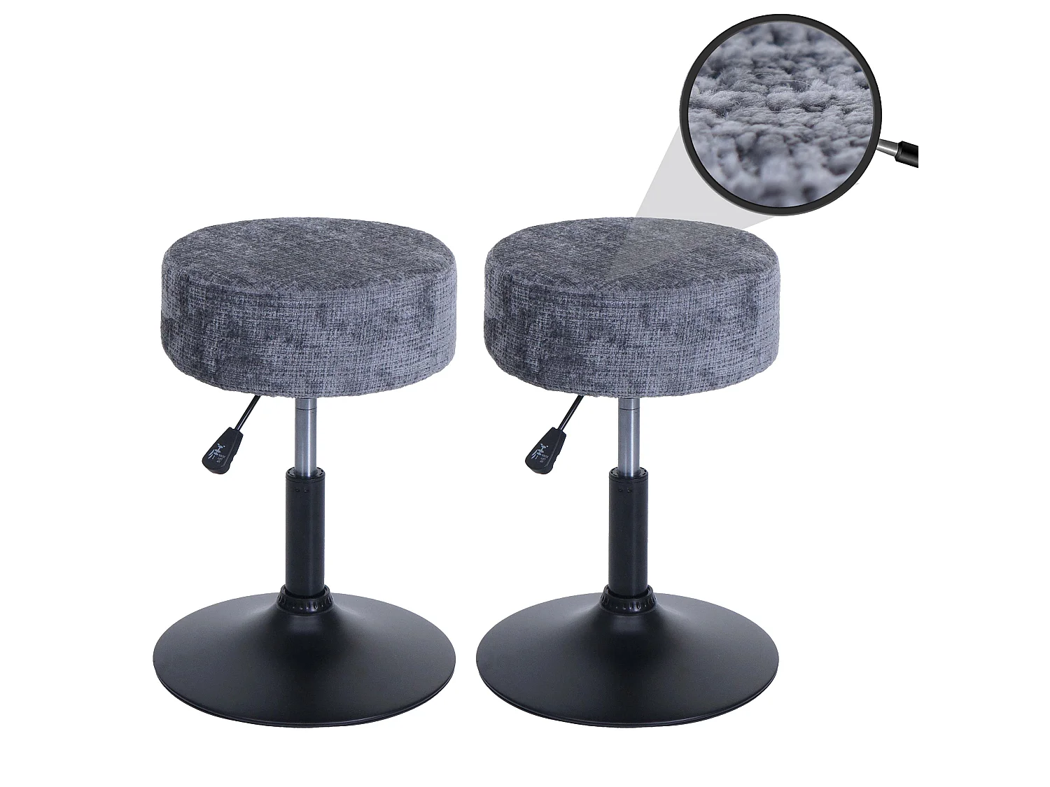 Hocker MCW-C22 (2er-Set), Dunkelgrau
