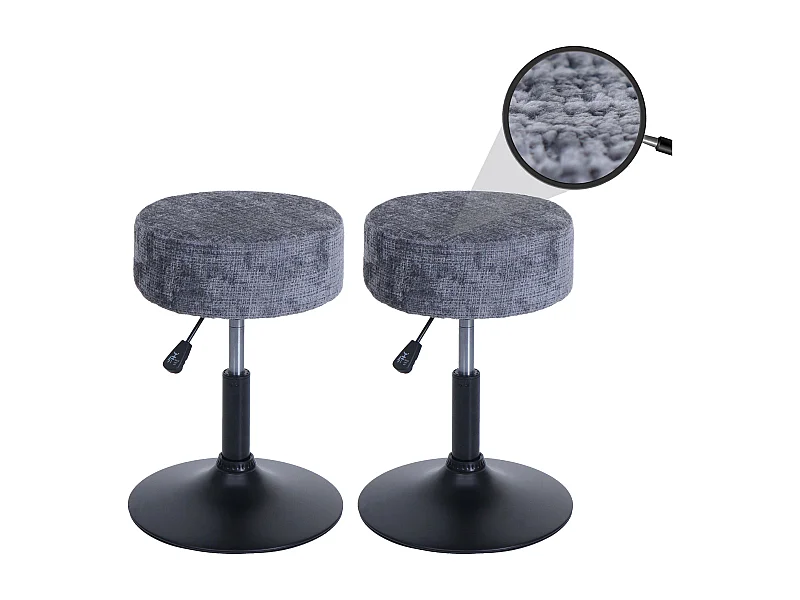 Tabouret MCW-C22 (lot de 2),  gris foncé