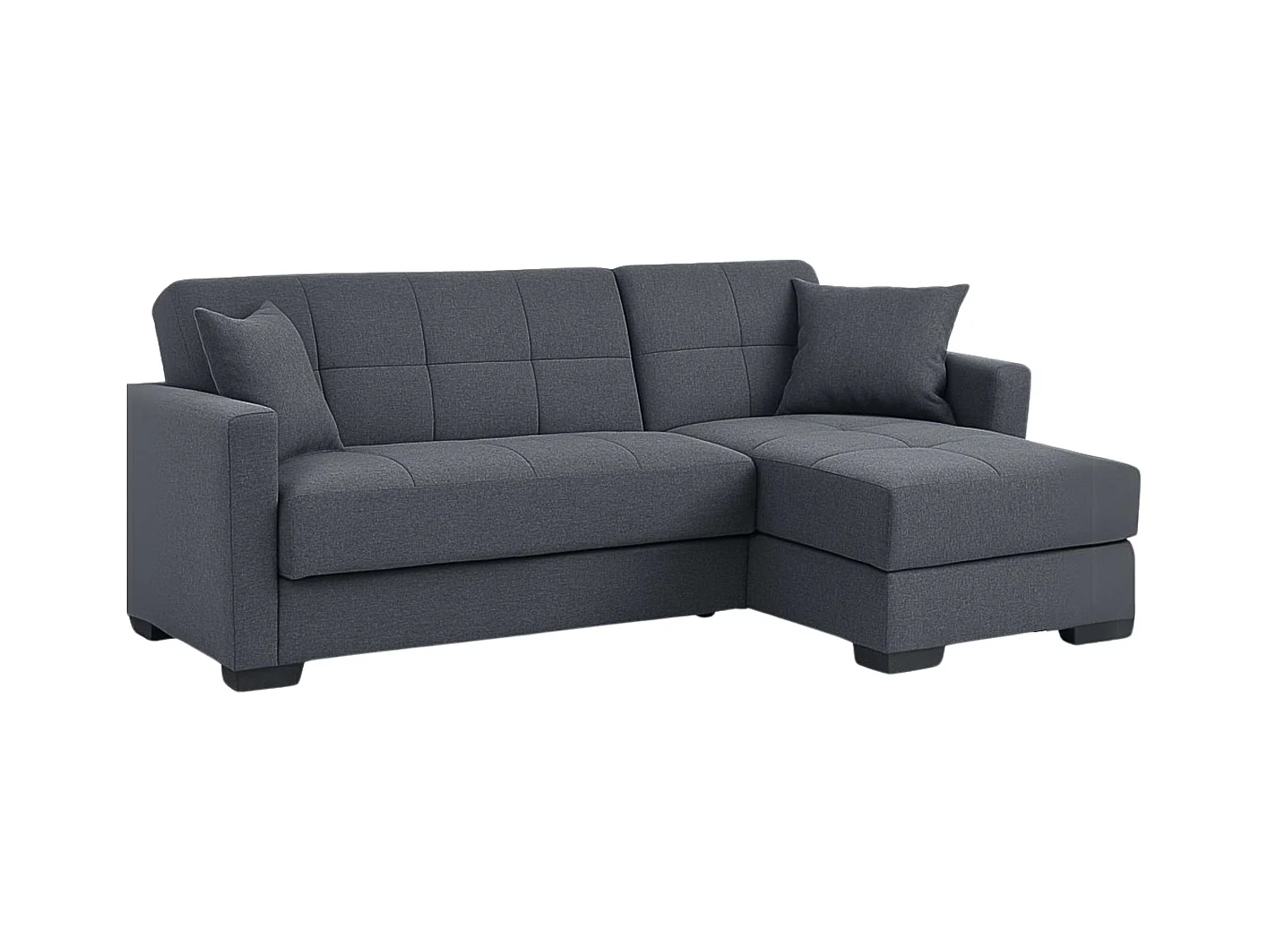 Sofá cama chaise longue Layn c/arcón para salón gris 204x80x117 cm