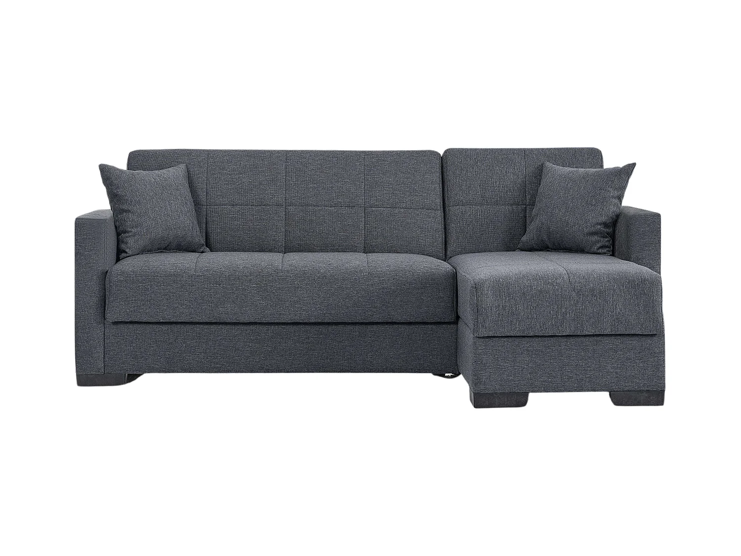 Sofá cama chaise longue Layn c/arcón para salón gris 204x80x117 cm